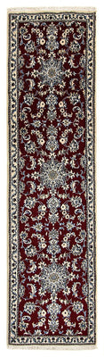 Tapis de couloir Tapis persan - Nain - 283 x 78 cm - rouge foncé