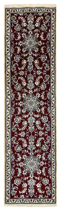 Tapis de couloir Tapis persan - Nain - 283 x 78 cm - rouge foncé