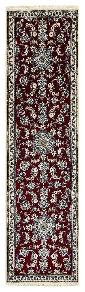 Tapis de couloir Tapis persan - Nain - 283 x 78 cm - rouge foncé