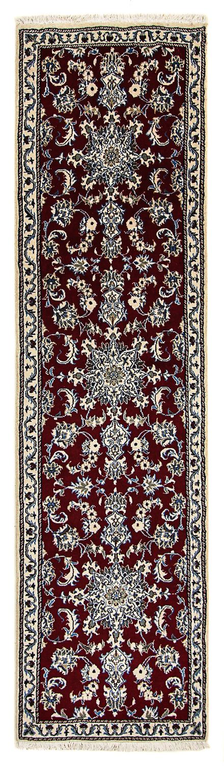 Tapis de couloir Tapis persan - Nain - 283 x 78 cm - rouge foncé