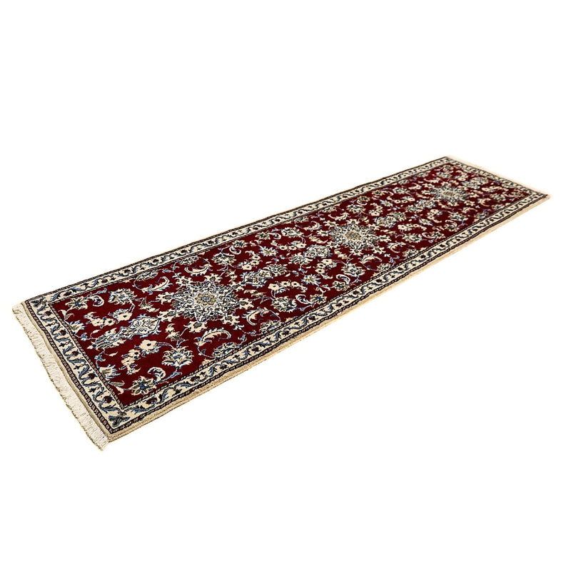 Tapis de couloir Tapis persan - Nain - 283 x 78 cm - rouge foncé