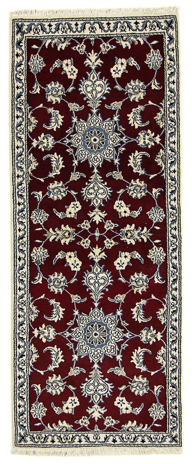 Tapis de couloir Tapis persan - Nain - 197 x 80 cm - rouge foncé