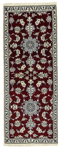Tapis de couloir Tapis persan - Nain - 197 x 80 cm - rouge foncé
