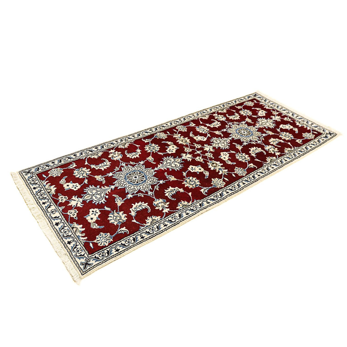 Tapis de couloir Tapis persan - Nain - 197 x 80 cm - rouge foncé