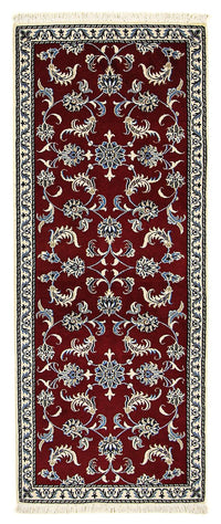 Tapis de couloir Tapis persan - Nain - 197 x 80 cm - rouge foncé