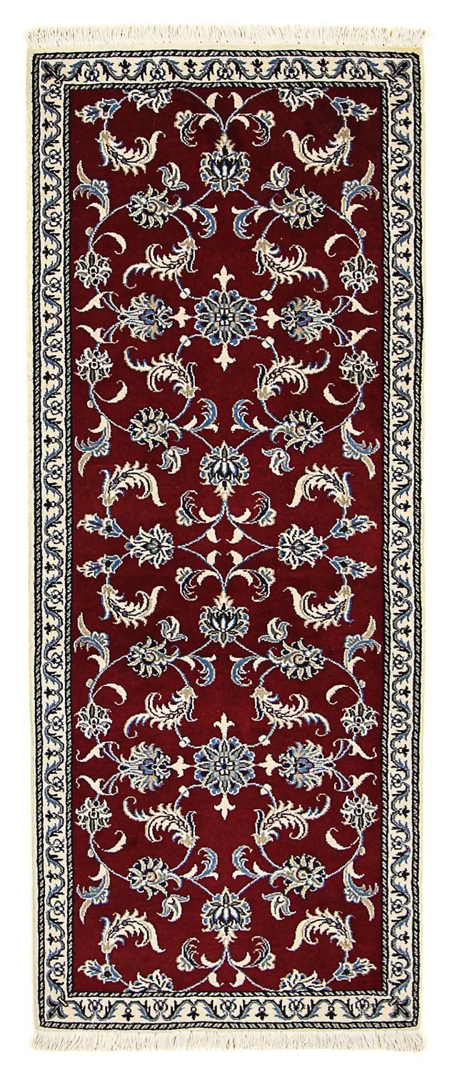 Tapis de couloir Tapis persan - Nain - 197 x 80 cm - rouge foncé