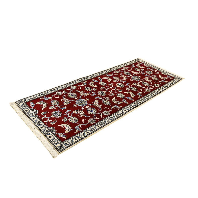 Tapis de couloir Tapis persan - Nain - 197 x 80 cm - rouge foncé