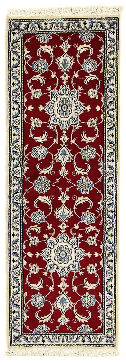 Tapis de couloir Tapis persan - Nain - 188 x 60 cm - rouge foncé