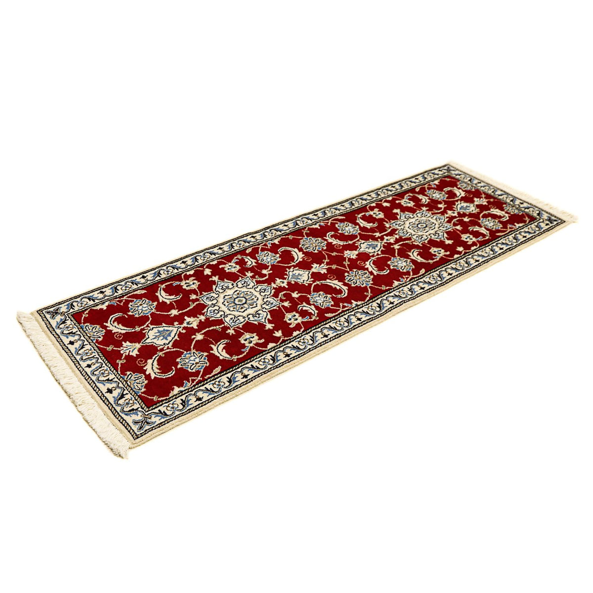 Tapis de couloir Tapis persan - Nain - 188 x 60 cm - rouge foncé