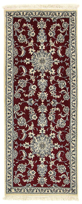 Tapis de couloir Tapis persan - Nain - 193 x 80 cm - rouge foncé