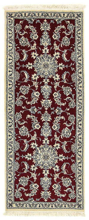 Tapis de couloir Tapis persan - Nain - 193 x 80 cm - rouge foncé