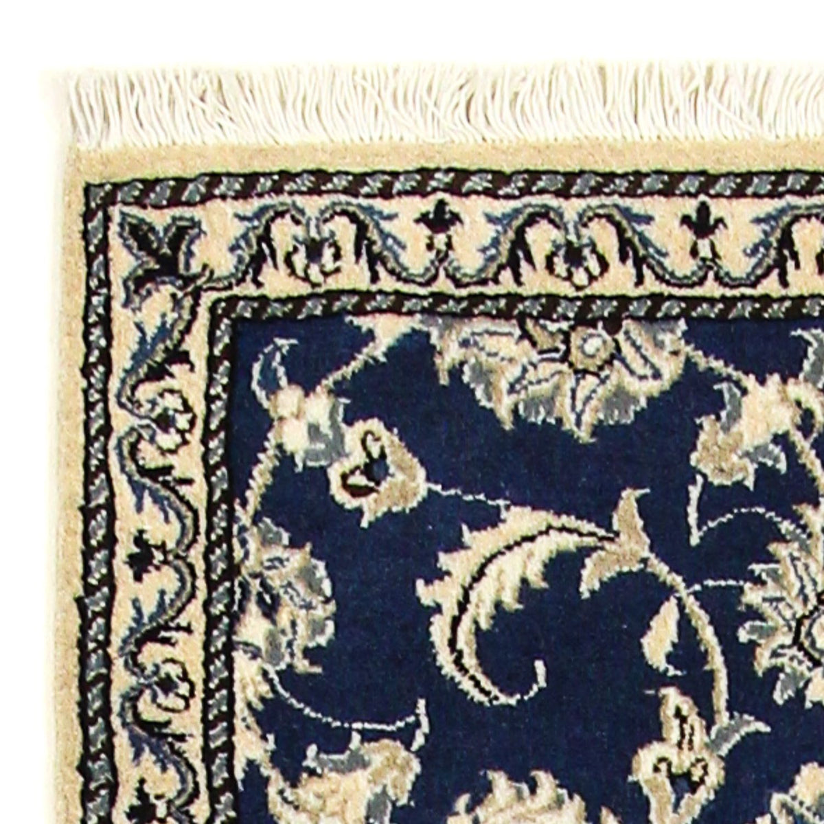 Tapis de couloir Tapis persan - Nain - 243 x 78 cm - bleu