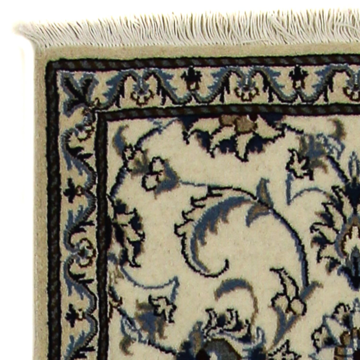 Tapis de couloir Tapis persan - Nain - 247 x 77 cm - beige