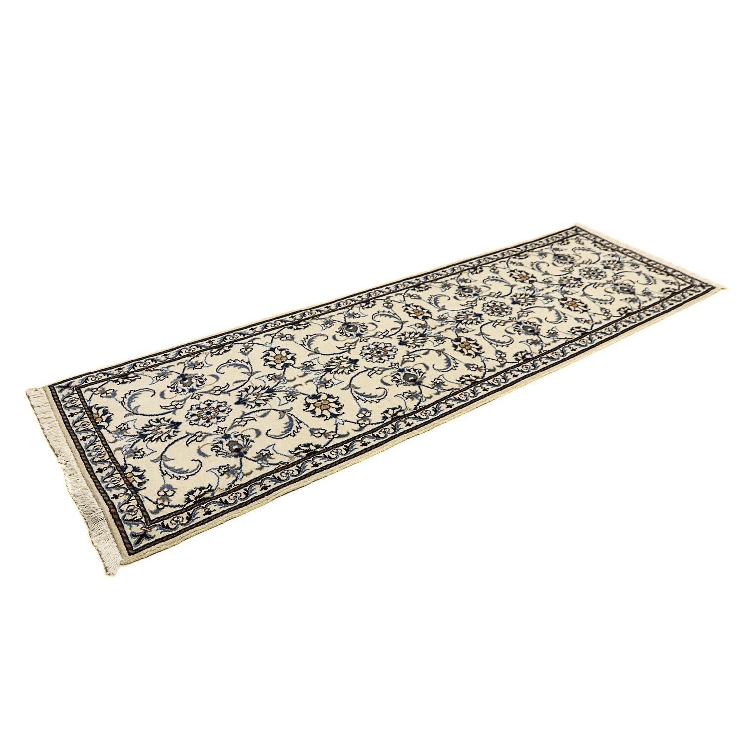 Tapis de couloir Tapis persan - Nain - 247 x 77 cm - beige