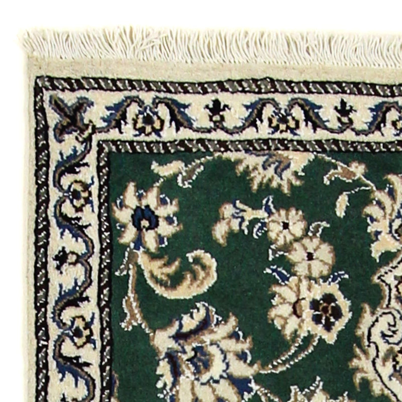 Tapis de couloir Tapis persan - Nain - 200 x 74 cm - vert foncé