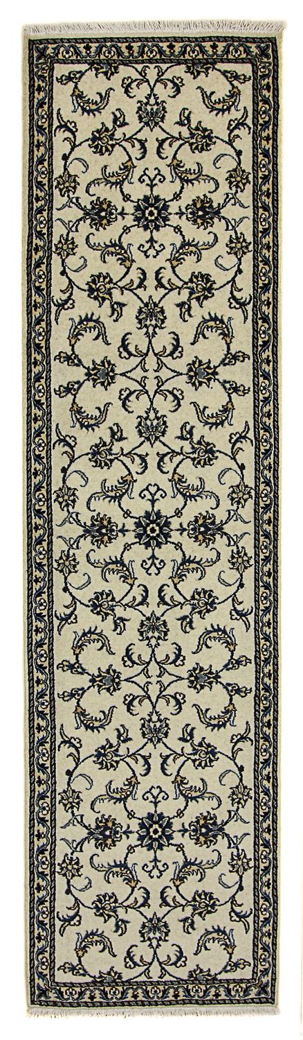 Tapis de couloir Tapis persan - Nain - 296 x 79 cm - beige