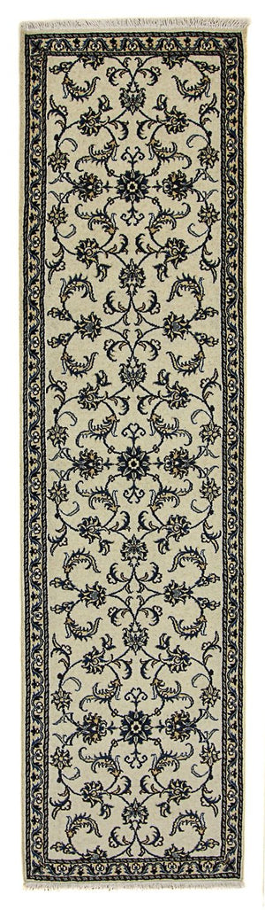 Tapis de couloir Tapis persan - Nain - 296 x 79 cm - beige