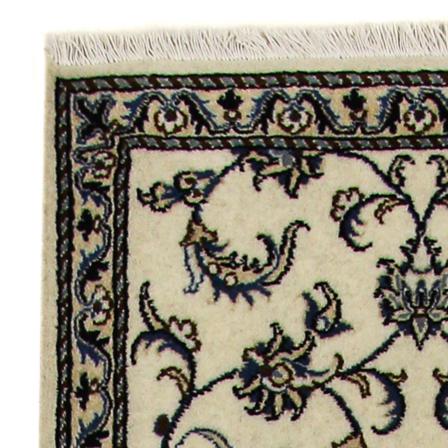 Tapis de couloir Tapis persan - Nain - 296 x 79 cm - beige