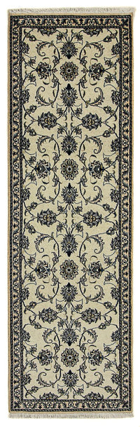 Tapis de couloir Tapis persan - Nain - 253 x 80 cm - beige