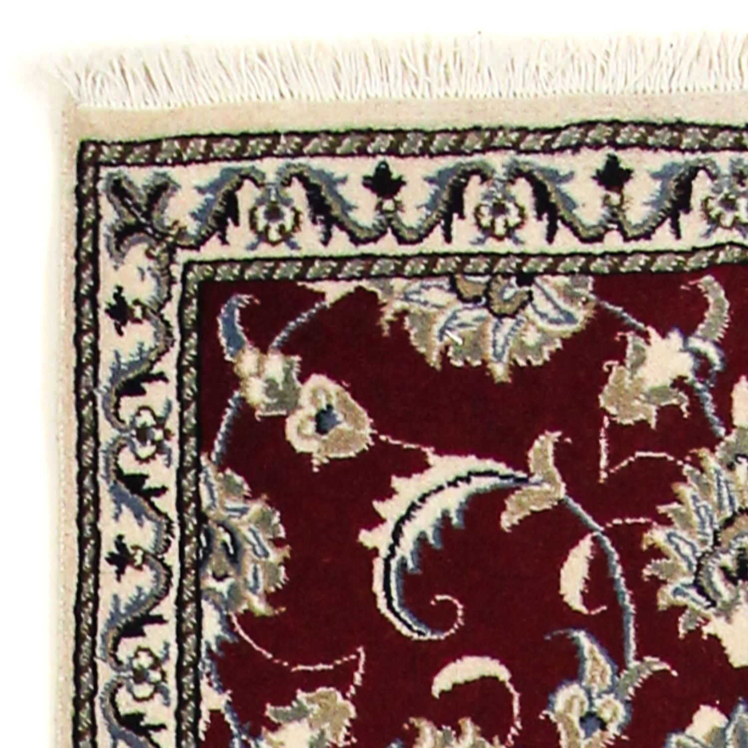 Tapis de couloir Tapis persan - Nain - 256 x 77 cm - rouge foncé