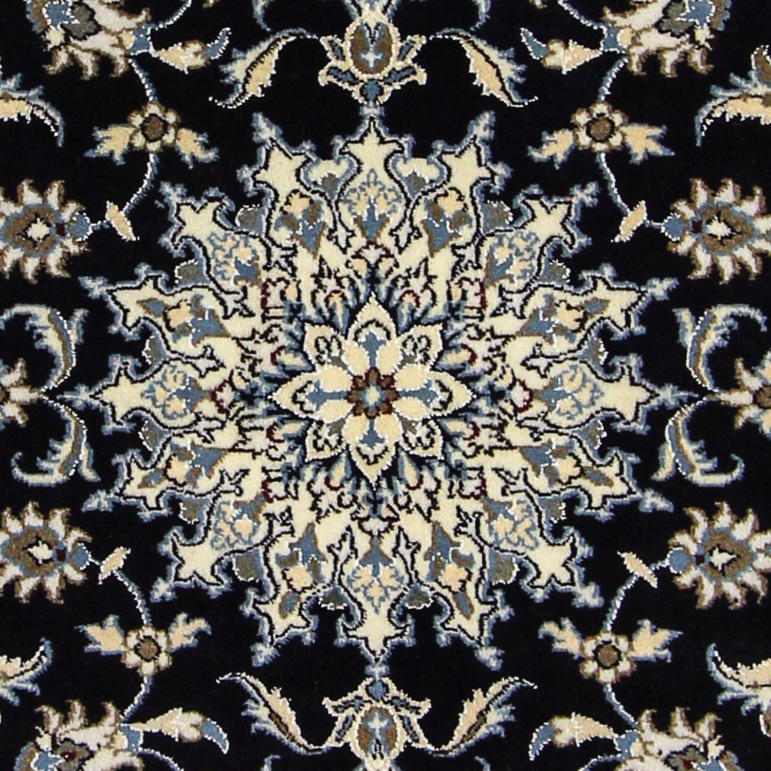 Tapis persan - Nain - 198 x 119 cm - bleu foncé