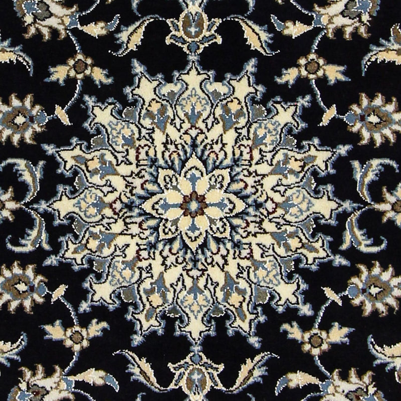 Tapis persan - Nain - 198 x 119 cm - bleu foncé
