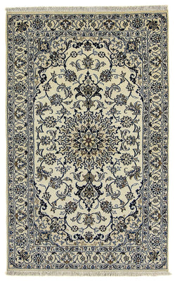 Tapis persan - Nain - 201 x 125 cm - beige