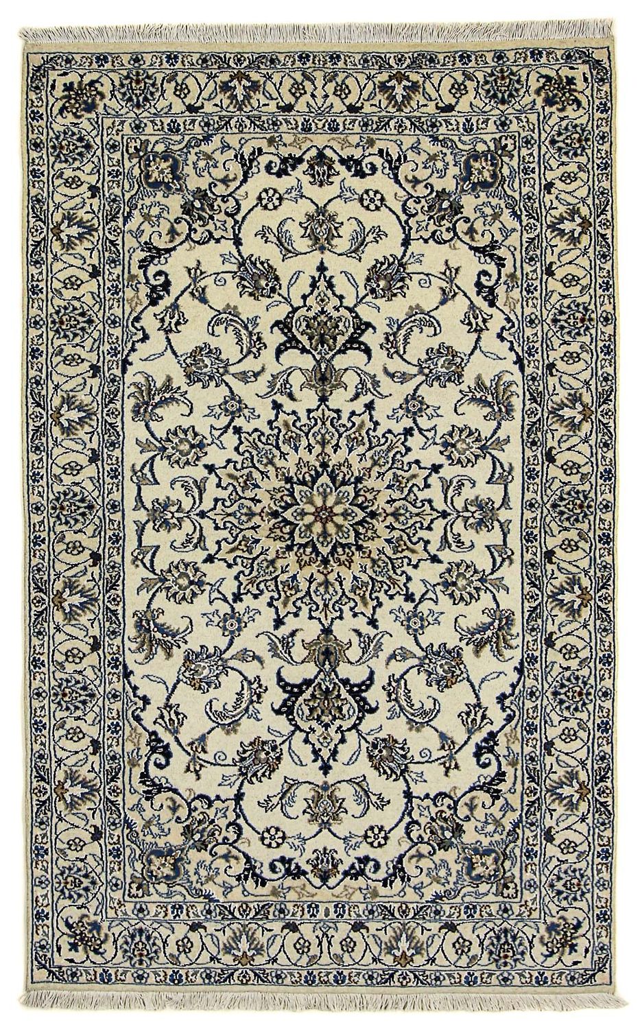 Tapis persan - Nain - 201 x 125 cm - beige