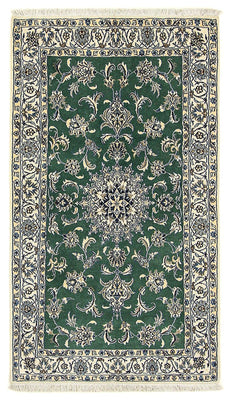 Tapis persan - Nain - 203 x 115 cm - vert foncé