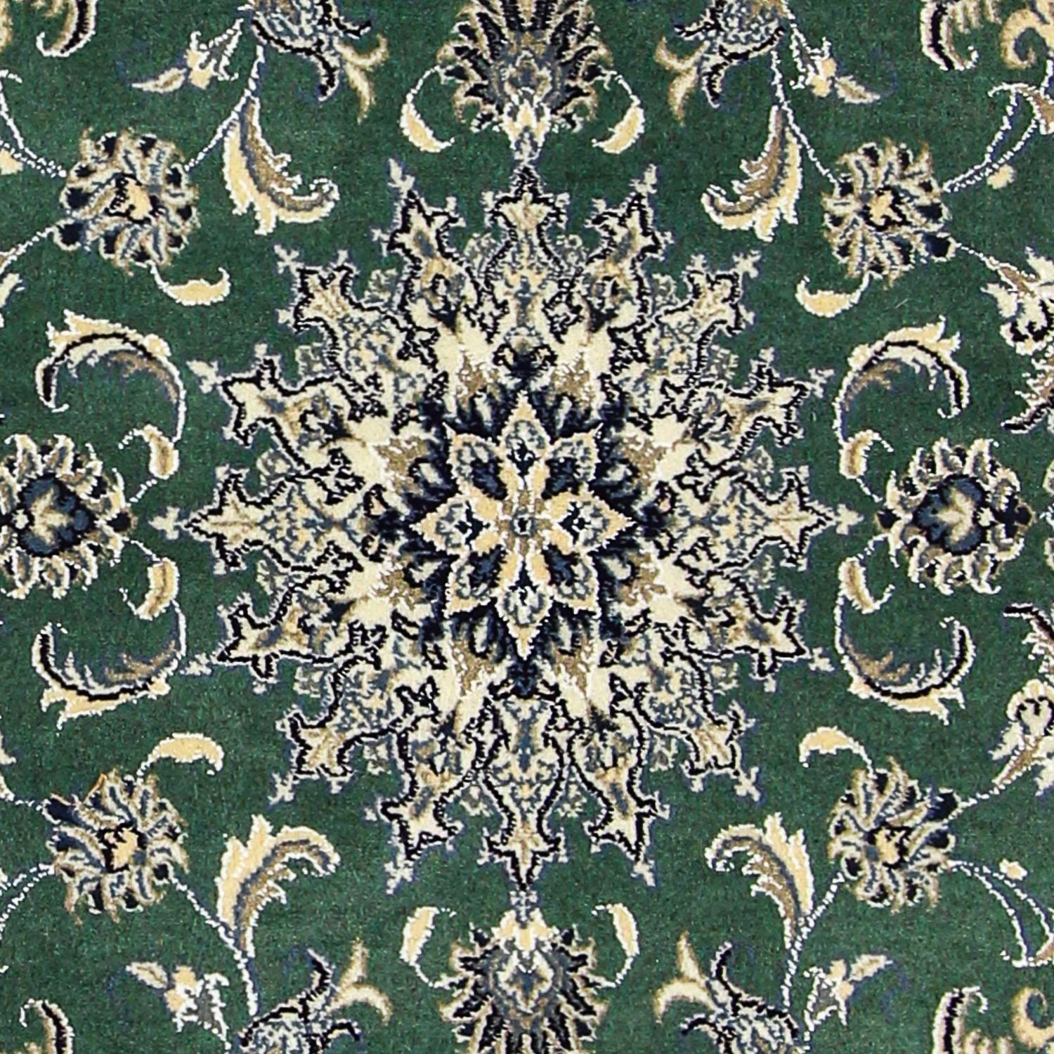 Tapis persan - Nain - 203 x 115 cm - vert foncé