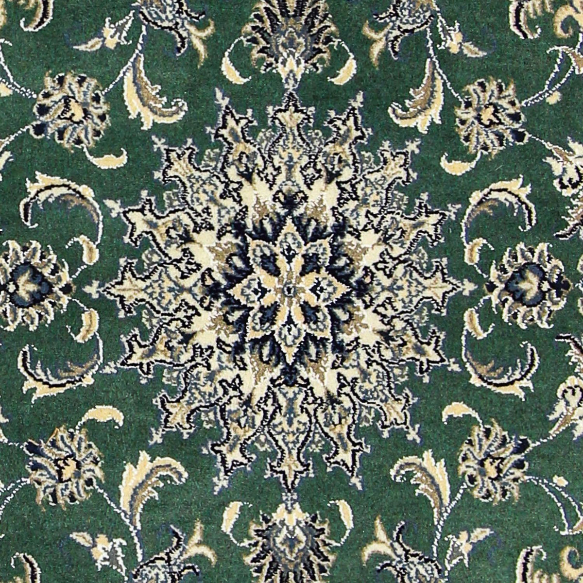 Tapis persan - Nain - 203 x 115 cm - vert foncé