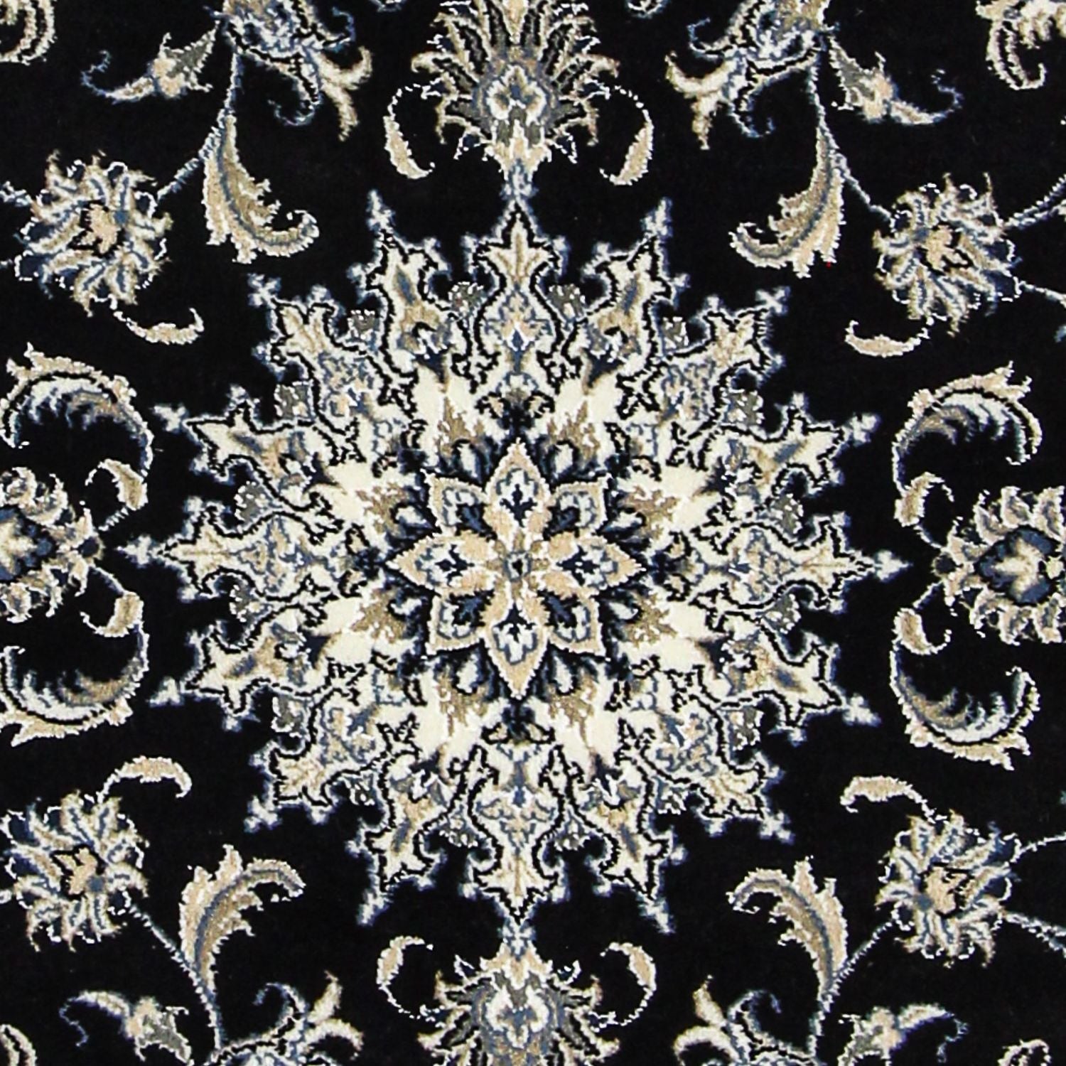 Tapis persan - Nain - 198 x 117 cm - bleu foncé