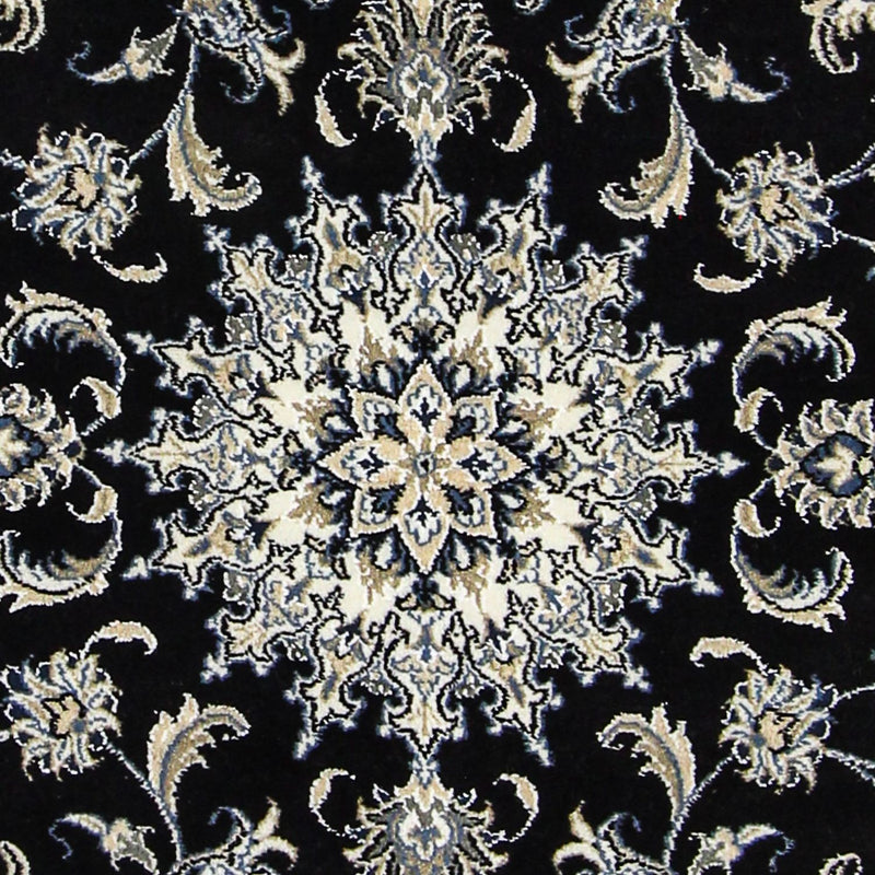 Tapis persan - Nain - 198 x 117 cm - bleu foncé