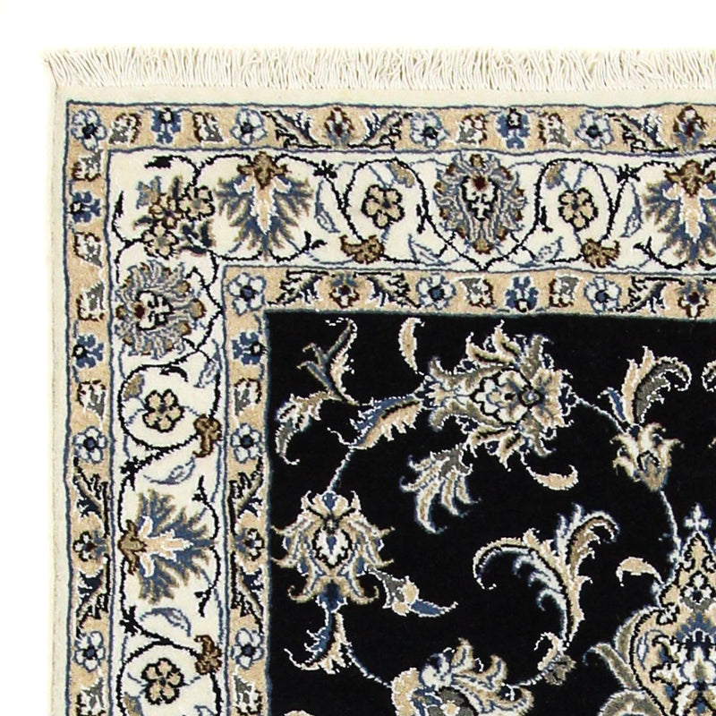 Tapis persan - Nain - 198 x 117 cm - bleu foncé