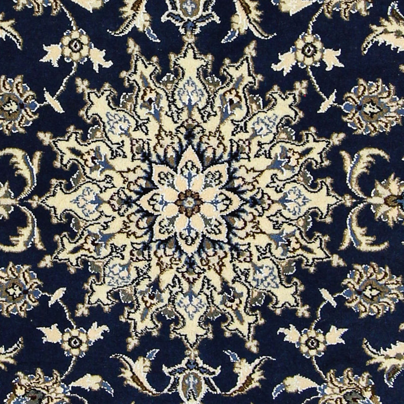 Tapis persan - Nain - 203 x 120 cm - bleu foncé