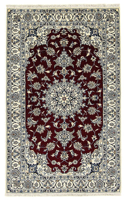 Tapis persan - Nain - 198 x 122 cm - rouge foncé