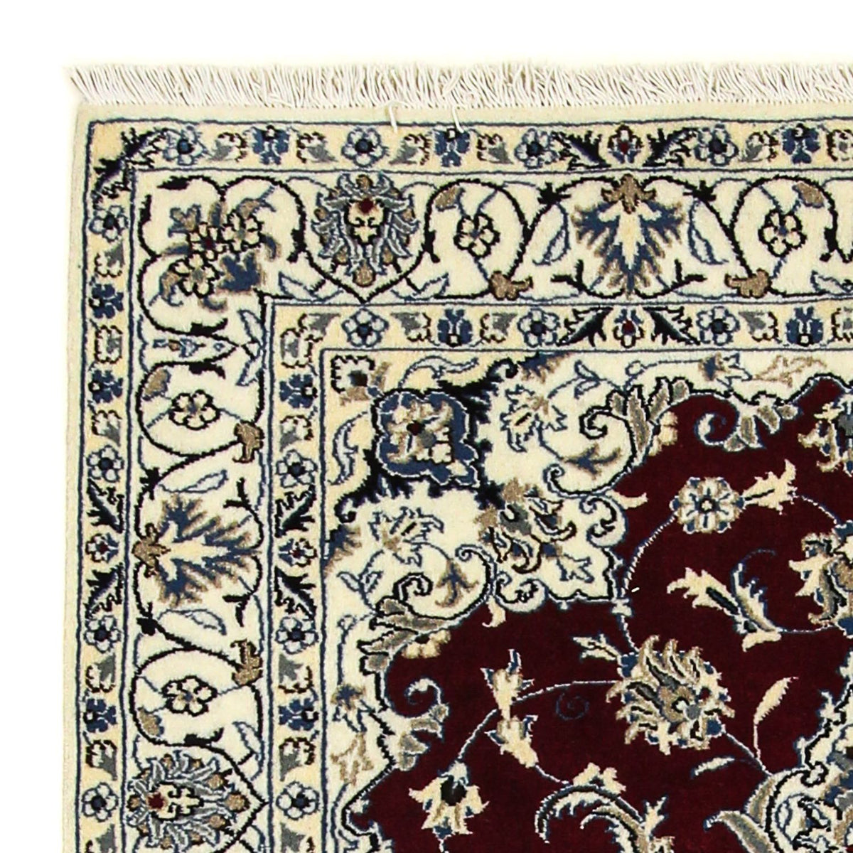 Tapis persan - Nain - 198 x 122 cm - rouge foncé