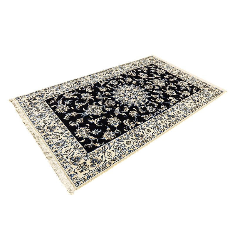 Tapis persan - Nain - 200 x 120 cm - bleu foncé