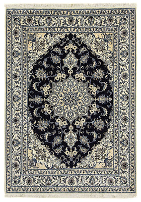 Tapis persan - Nain - 205 x 143 cm - bleu foncé