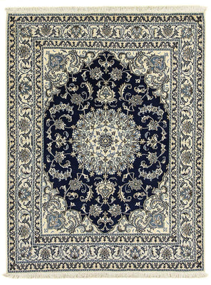 Tapis persan - Nain - 198 x 152 cm - bleu foncé