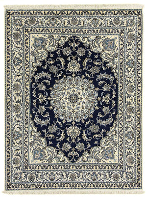Tapis persan - Nain - 198 x 152 cm - bleu foncé