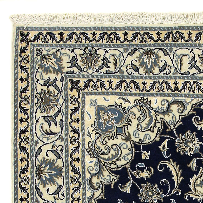 Tapis persan - Nain - 198 x 152 cm - bleu foncé