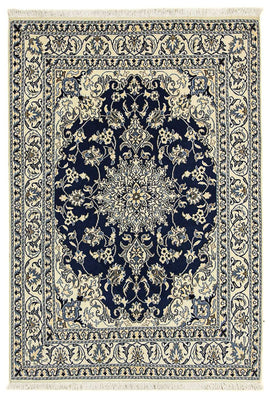 Tapis persan - Nain - 202 x 142 cm - bleu foncé