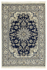 Tapis persan - Nain - 202 x 142 cm - bleu foncé