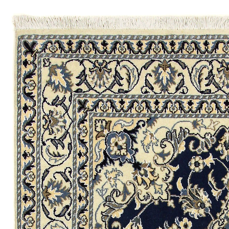Tapis persan - Nain - 202 x 142 cm - bleu foncé