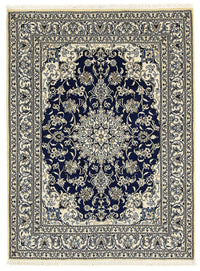 Tapis persan - Nain - 198 x 151 cm - bleu foncé