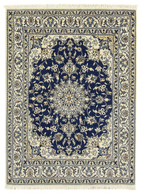 Tapis persan - Nain - 196 x 145 cm - bleu foncé