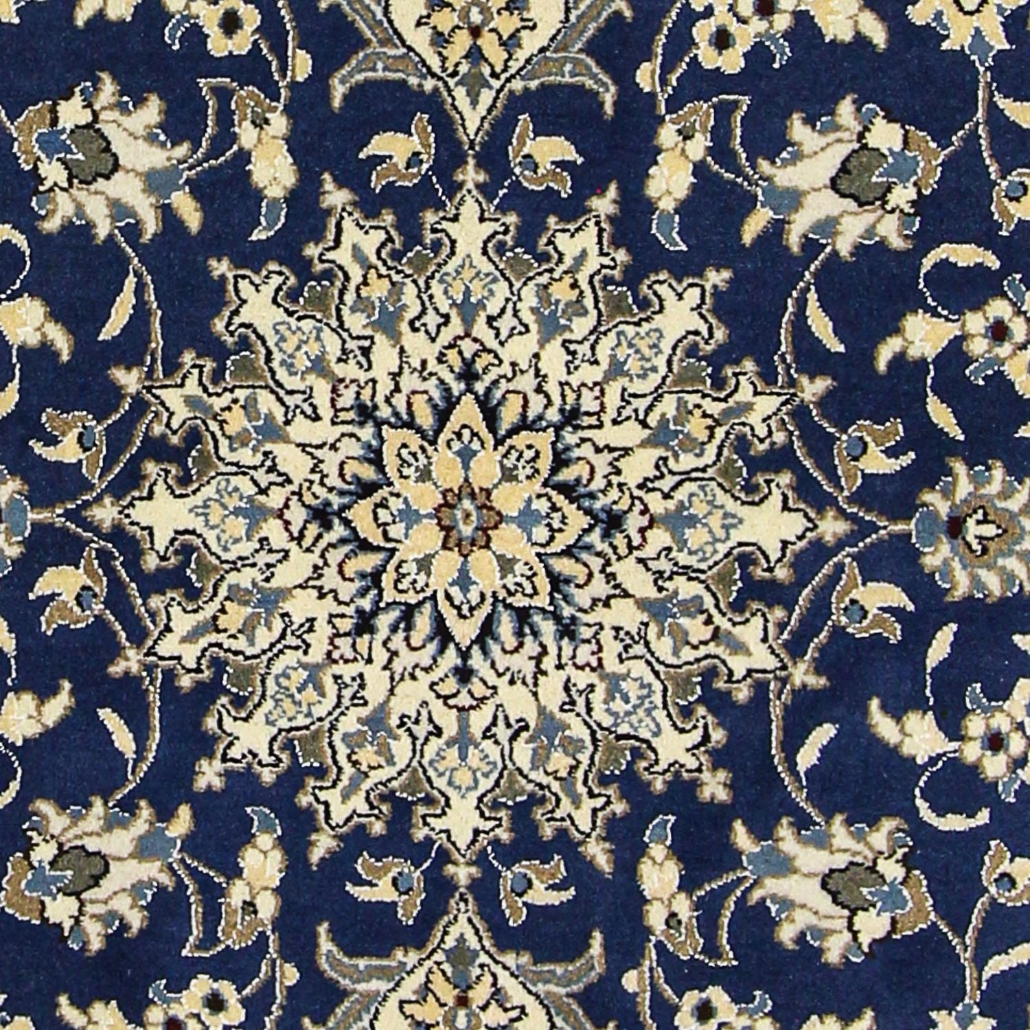 Tapis persan - Nain - 196 x 145 cm - bleu foncé