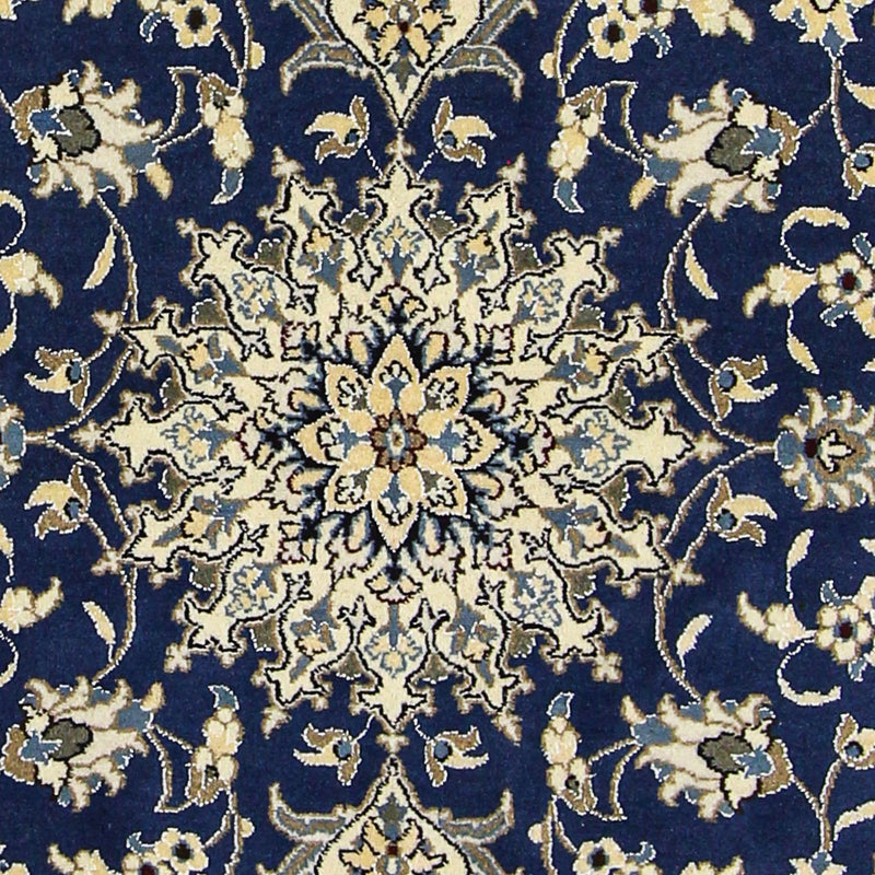 Tapis persan - Nain - 196 x 145 cm - bleu foncé