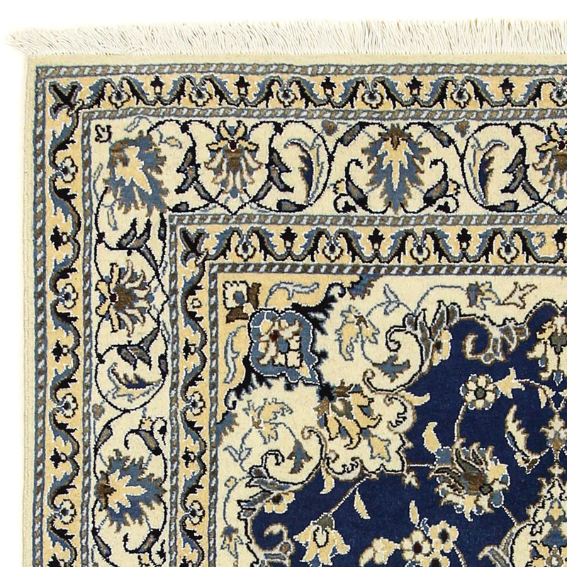 Tapis persan - Nain - 196 x 145 cm - bleu foncé